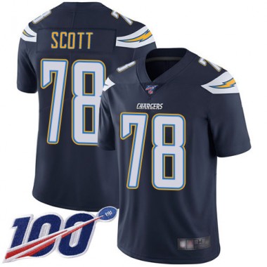 Los Angeles Chargers NFL Football Trent Scott Navy Blue Jersey Youth Limited #78 Home 100th Season Vapor Untouchable->women nfl jersey->Women Jersey